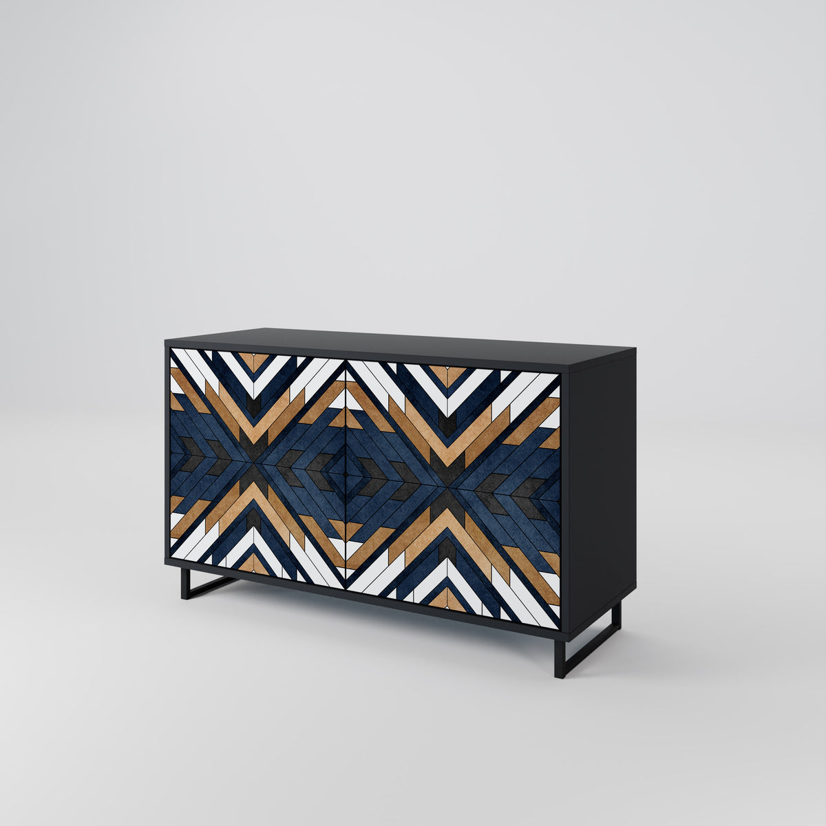 ARTFUL GEOMETRY Skänk med två dörrar