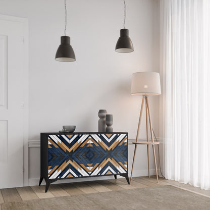 ARTFUL GEOMETRY 2-Door Sideboard in Black Finish