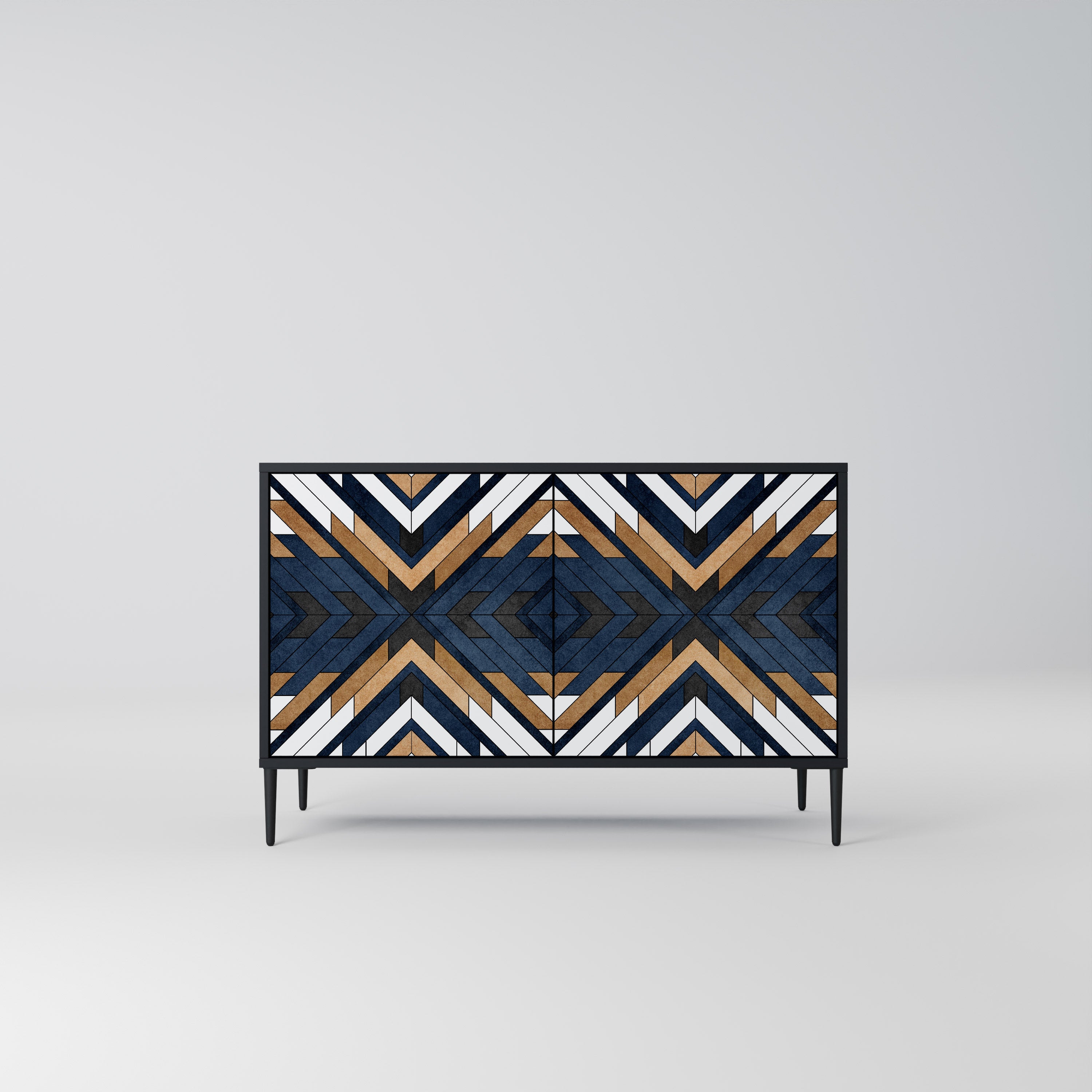 ARTFUL GEOMETRY 2-dörrars skänk i svart finish