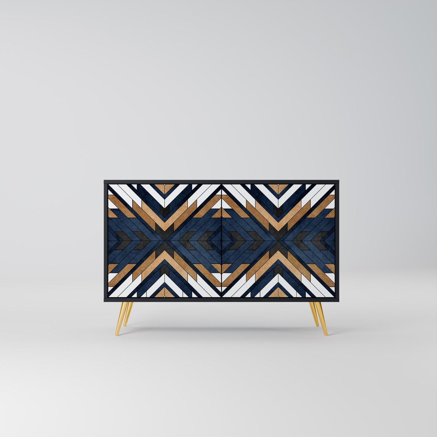 ARTFUL GEOMETRY 2-Door Sideboard in Black Finish