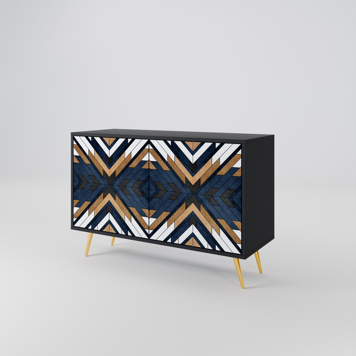ARTFUL GEOMETRY Skänk med två dörrar