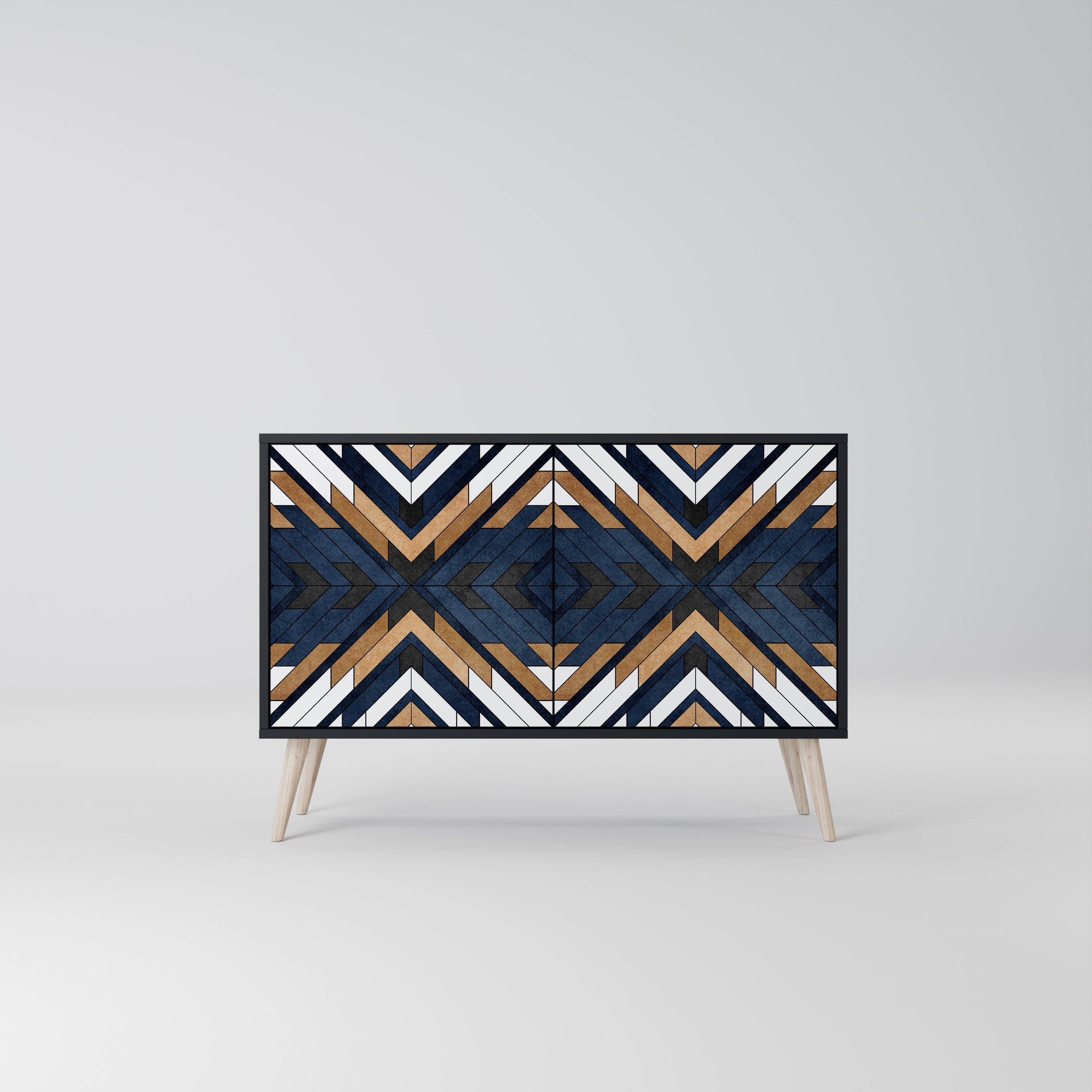 ARTFUL GEOMETRY 2-dörrars skänk i svart finish