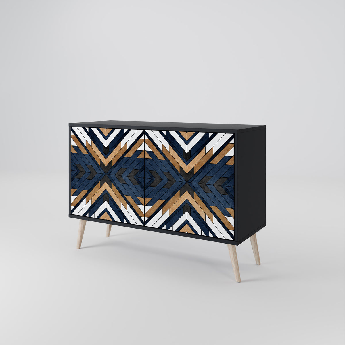 ARTFUL GEOMETRY Skänk med två dörrar