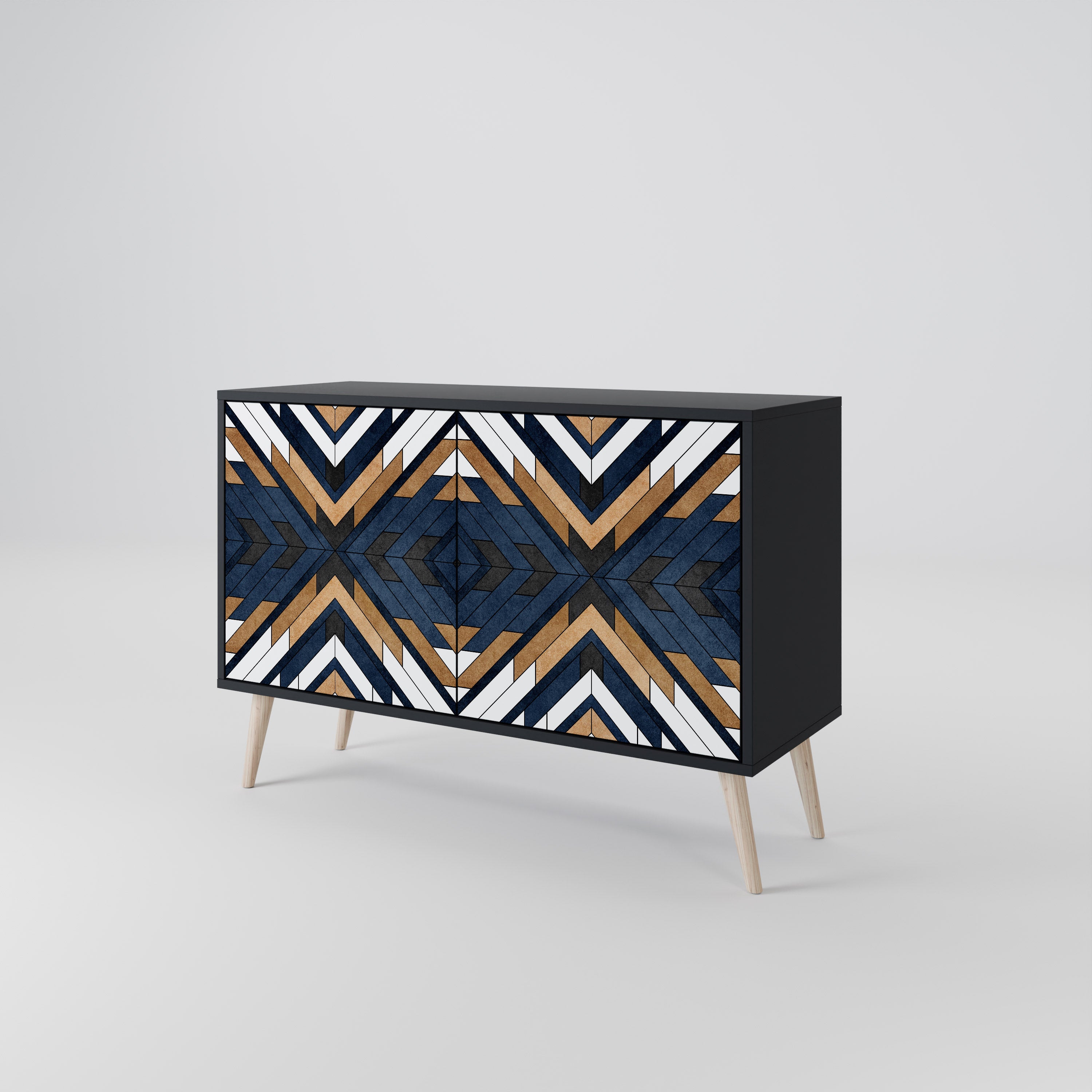 ARTFUL GEOMETRY 2-dörrars skänk i svart finish
