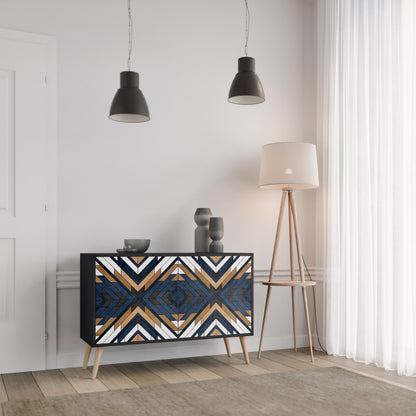 ARTFUL GEOMETRY 2-Door Sideboard in Black Finish