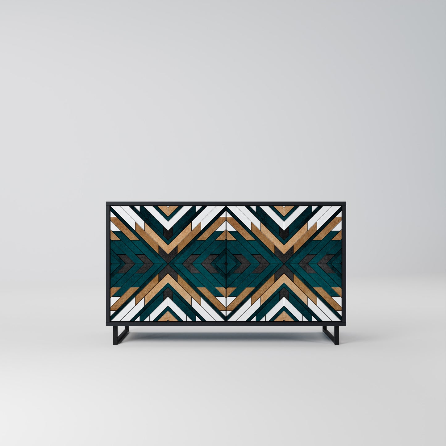 ARTISTIC GEOMETRY 2-Door Sideboard in Black Finish