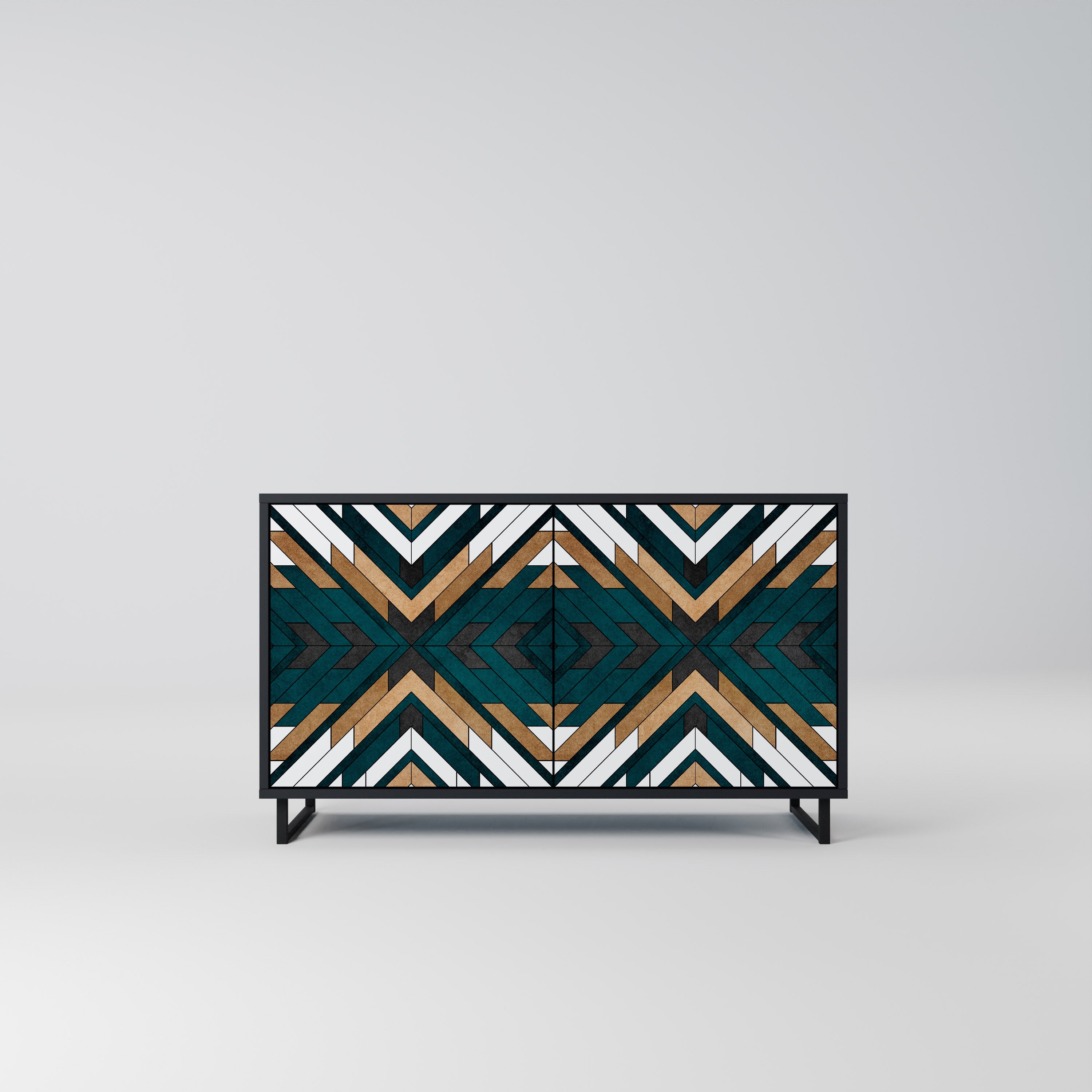 ARTISTIC GEOMETRY 2-dörrars skänk i svart finish
