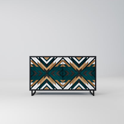 ARTISTIC GEOMETRY 2-Door Sideboard in Black Finish