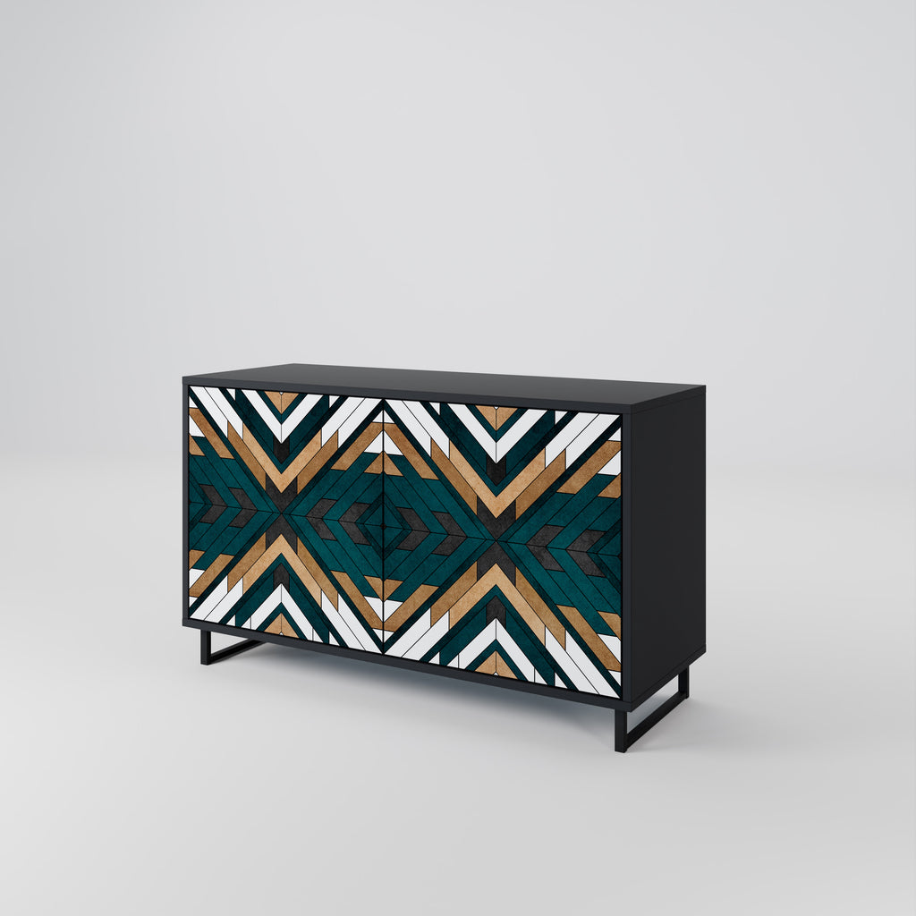 ARTISTIC GEOMETRY 2-dörrars skänk i svart finish