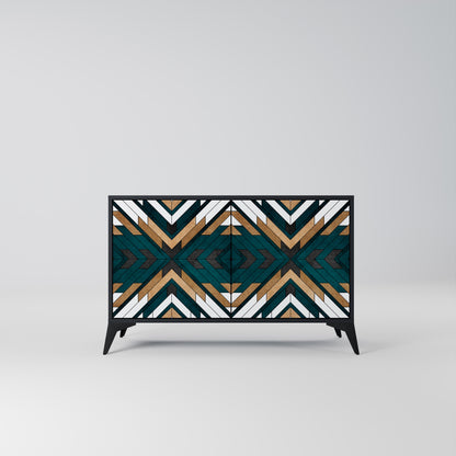 ARTISTIC GEOMETRY 2-Door Sideboard in Black Finish