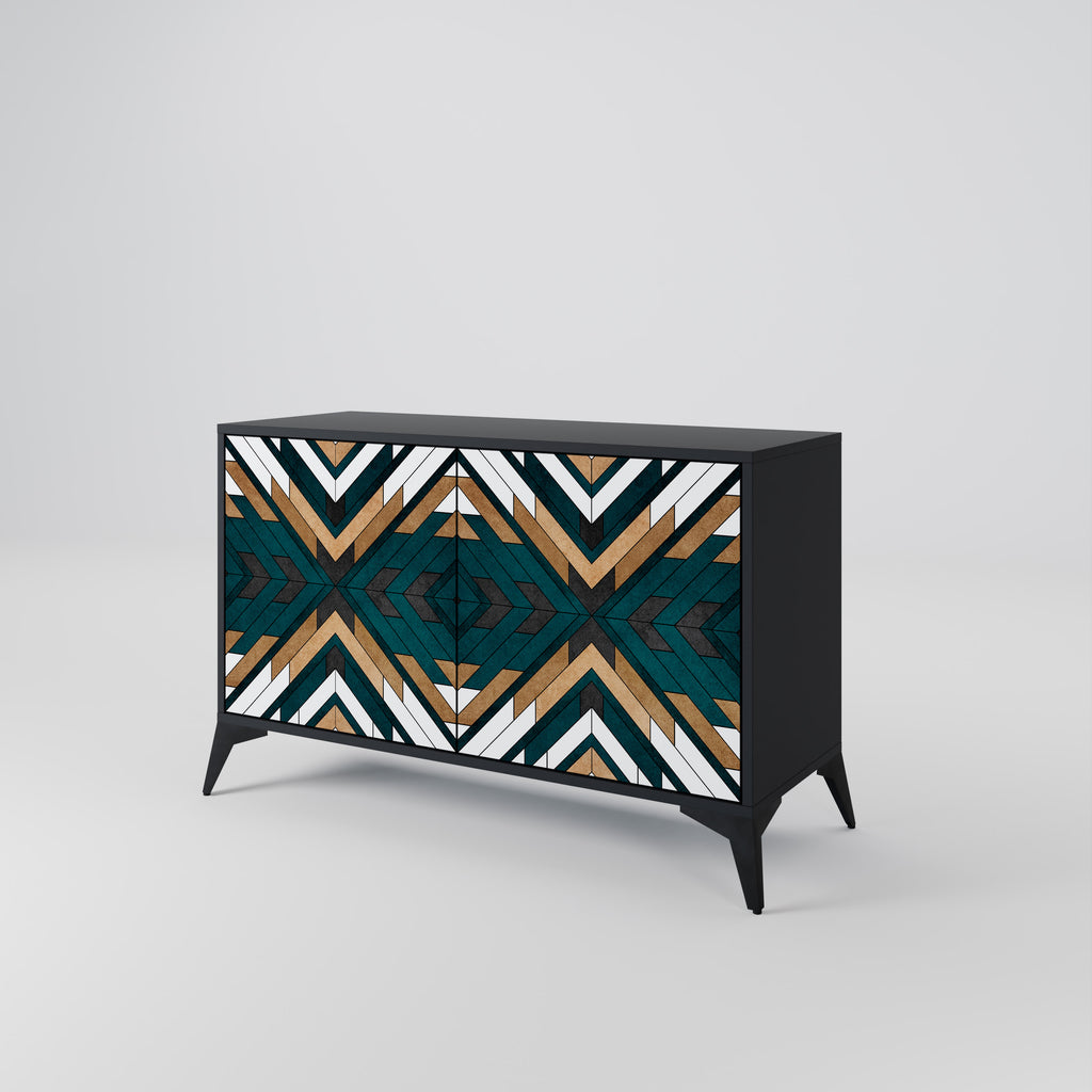 ARTISTIC GEOMETRY 2-dörrars skänk i svart finish