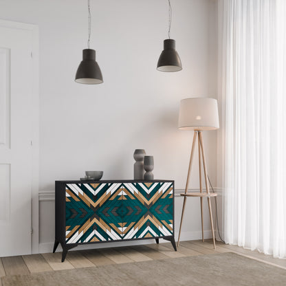 ARTISTIC GEOMETRY 2-Door Sideboard in Black Finish