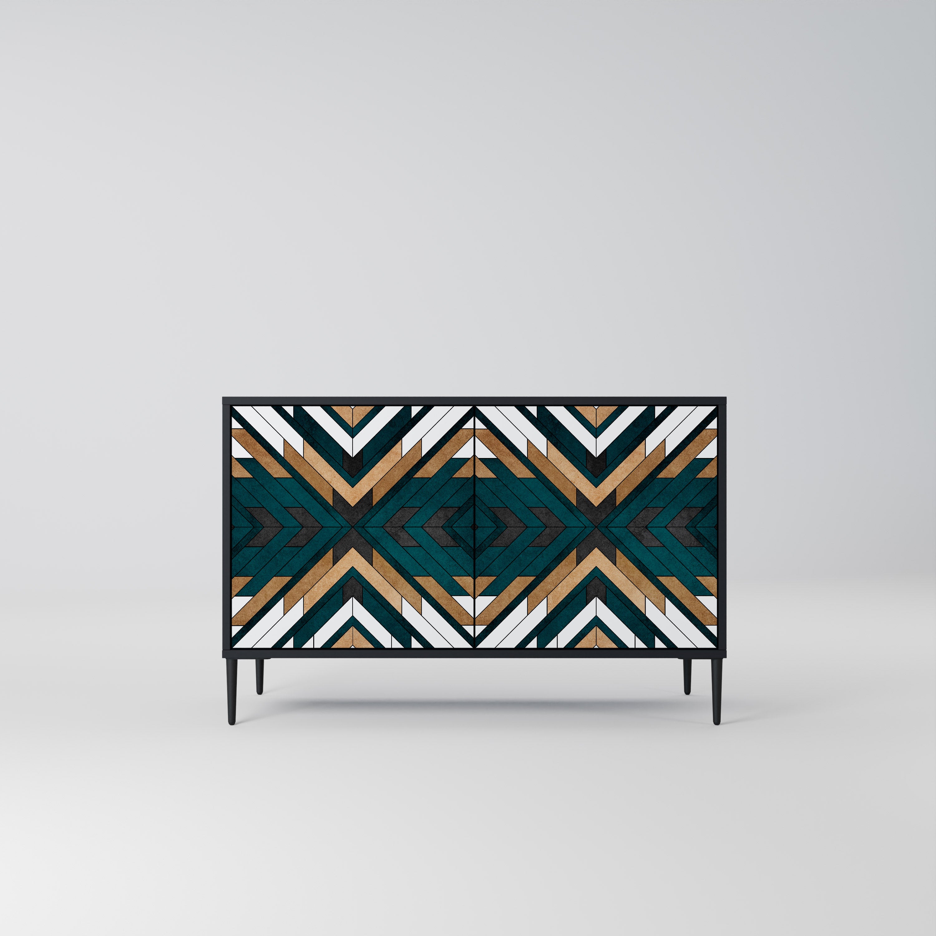 ARTISTIC GEOMETRY 2-dörrars skänk i svart finish