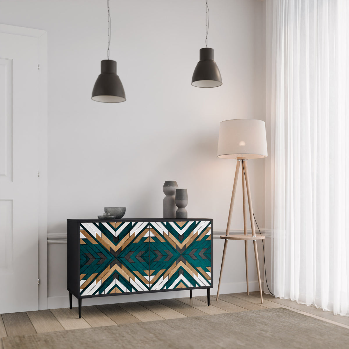 ARTISTIC GEOMETRY Skänk med två dörrar