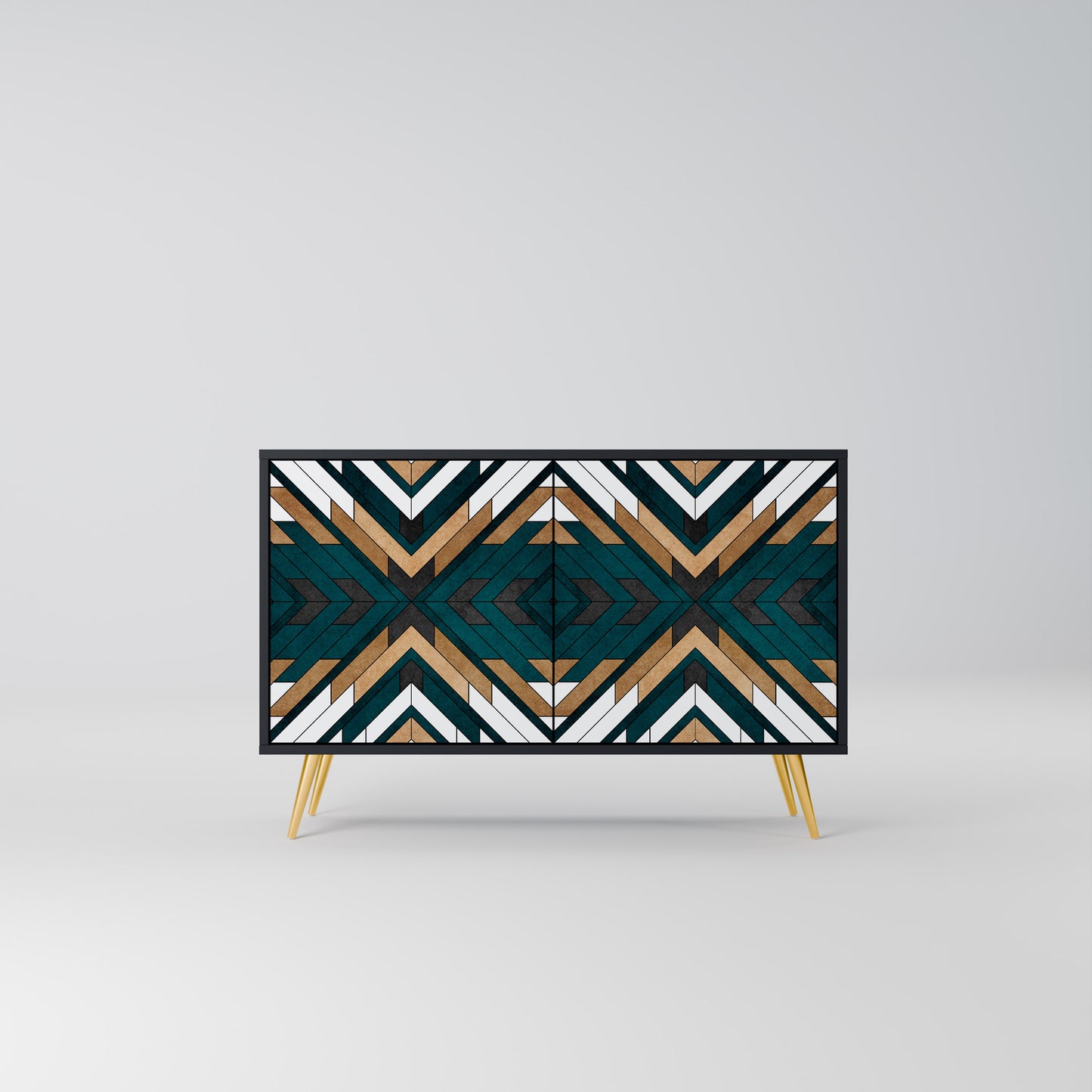 ARTISTIC GEOMETRY 2-Door Sideboard in Black Finish