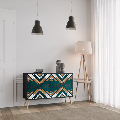 ARTISTIC GEOMETRY 2-Door Sideboard in Black Finish