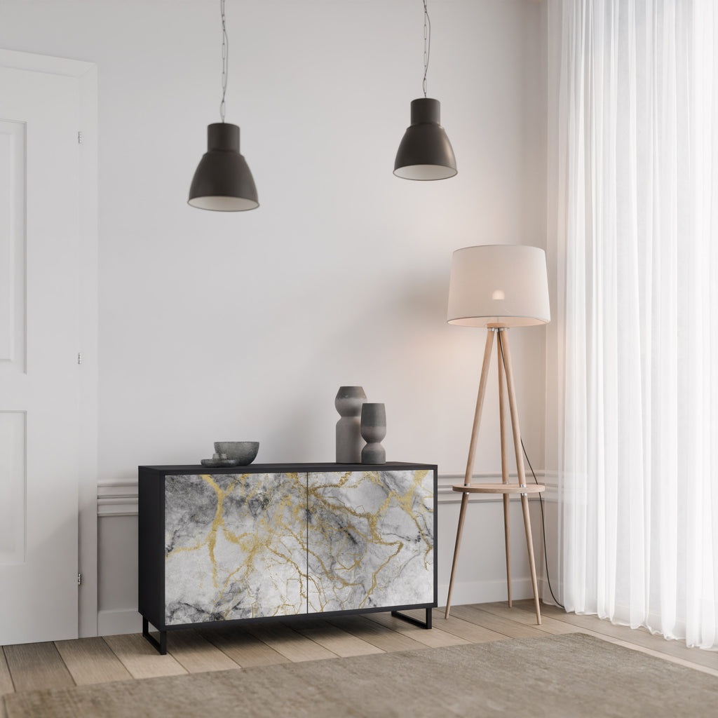 TIMELESS GLIDE 2-dörrars skänk i svart finish
