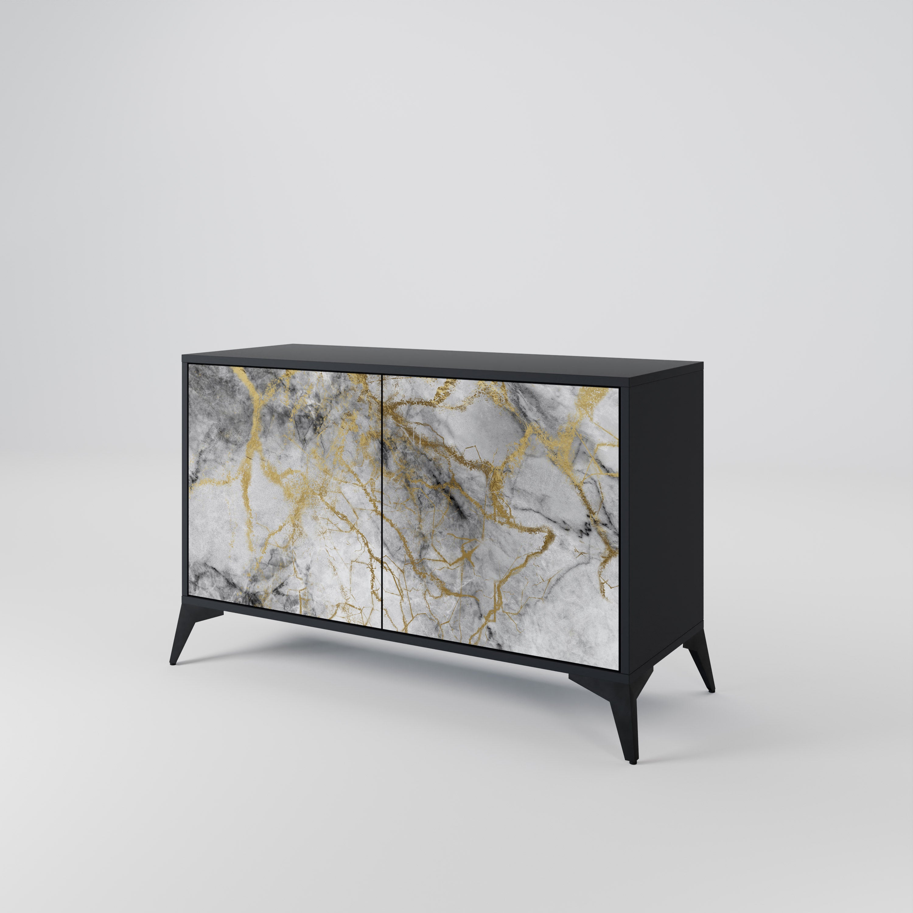 TIMELESS GLIDE 2-dörrars skänk i svart finish