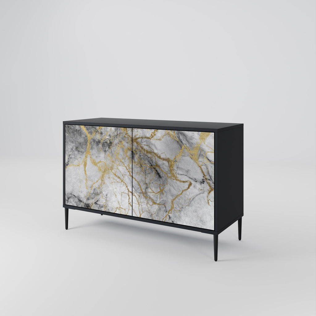 TIMELESS GLIDE 2-dörrars skänk i svart finish
