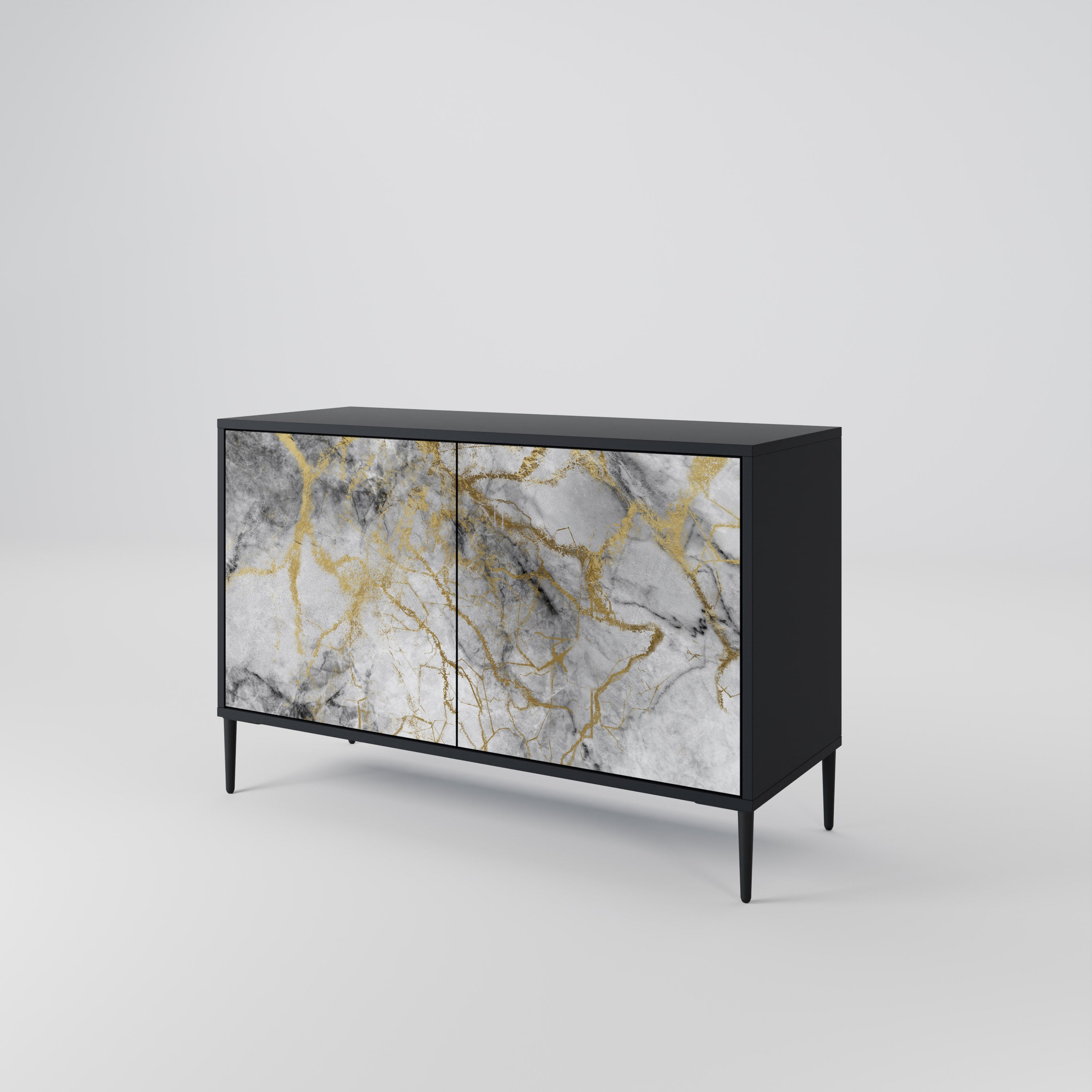 TIMELESS GLIDE 2-dörrars skänk i svart finish