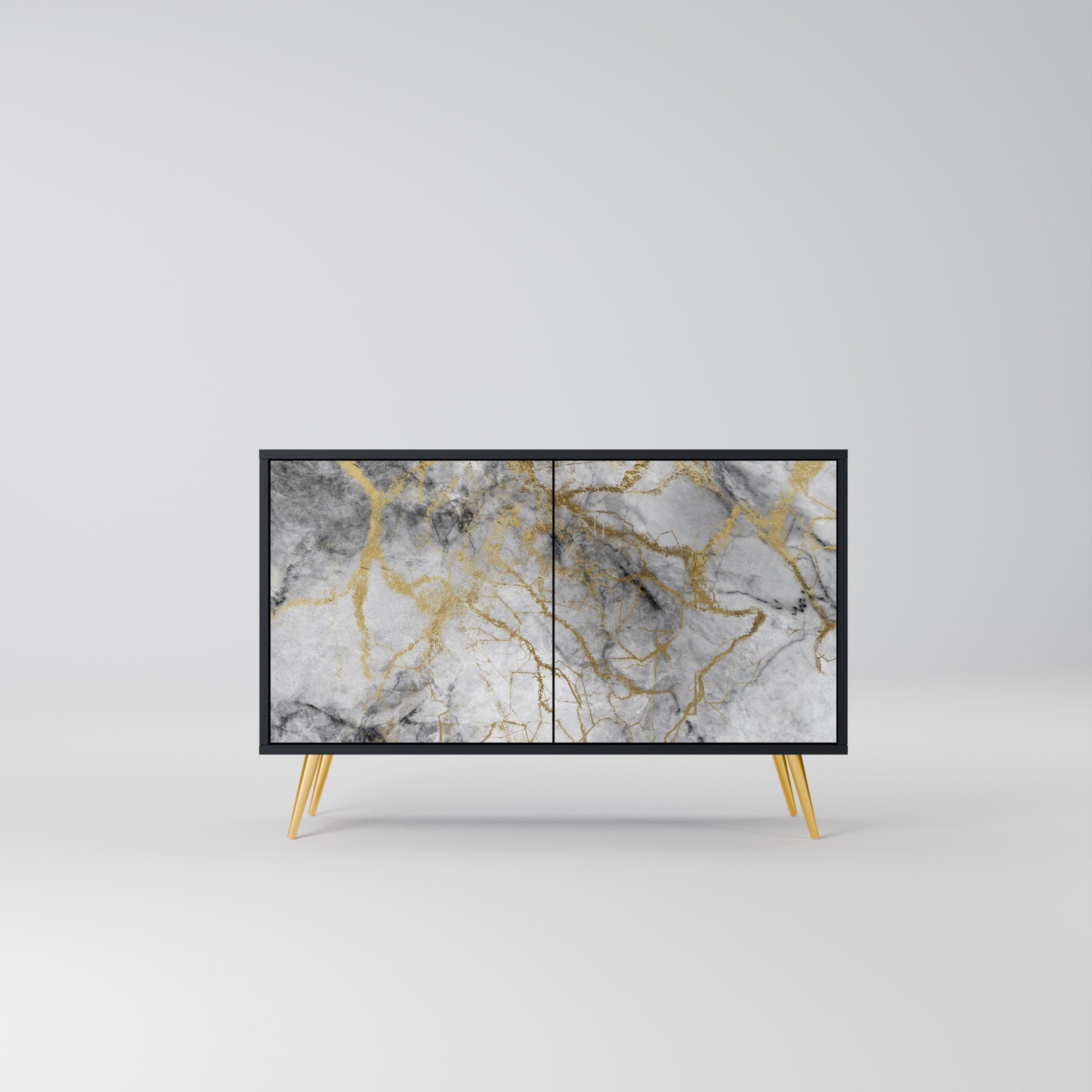 TIMELESS GLIDE 2-dörrars skänk i svart finish