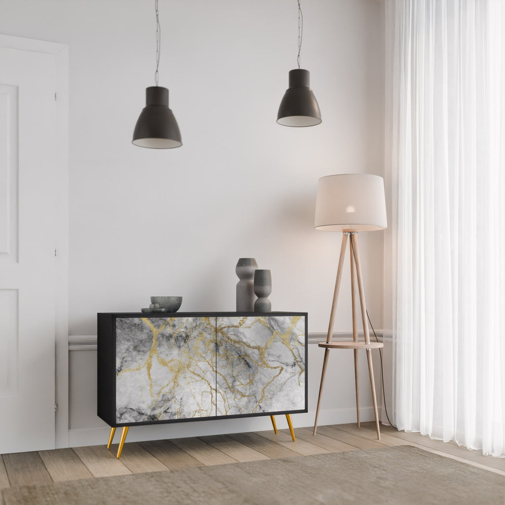 TIMELESS GLIDE 2-dörrars skänk i svart finish