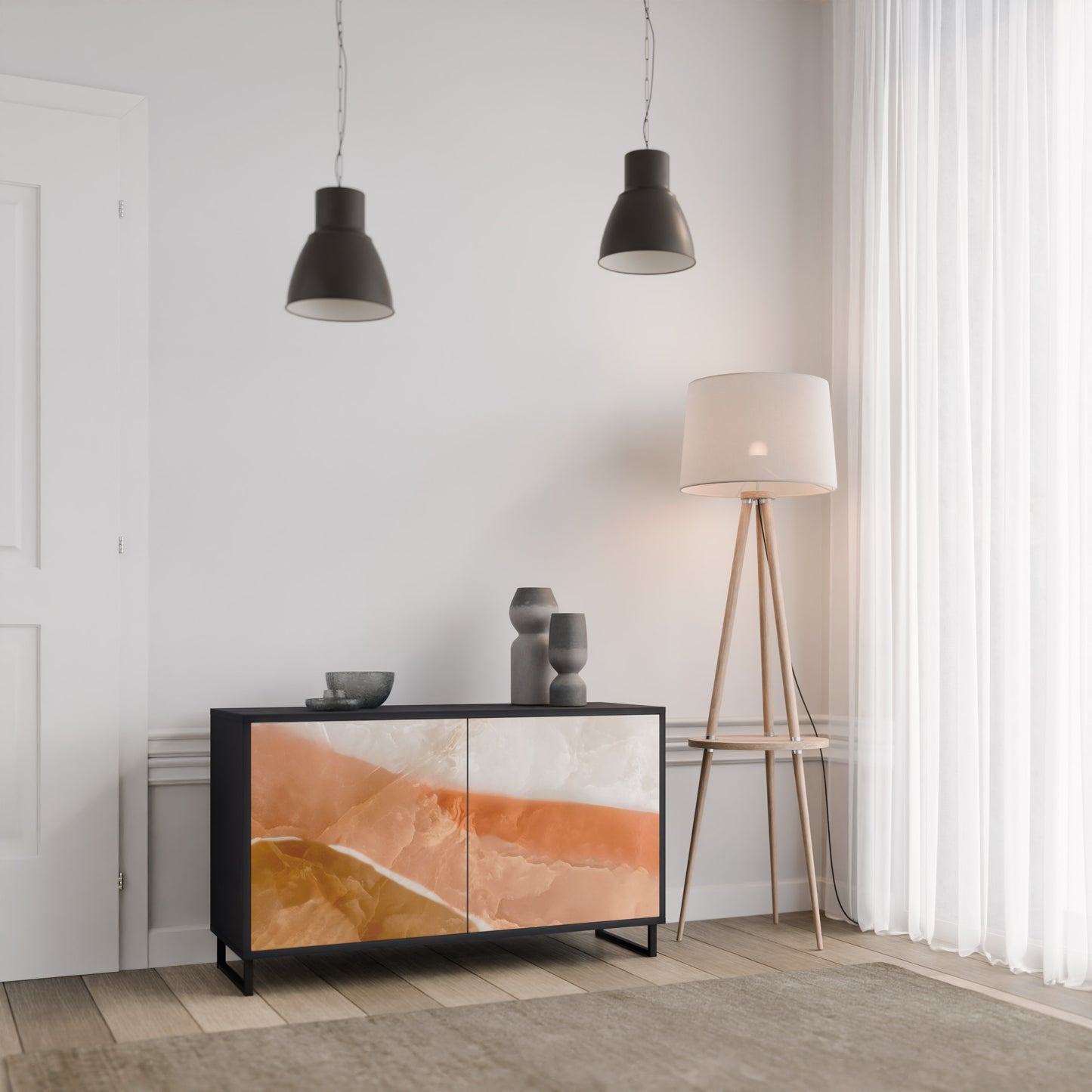 SANDHILLS SPLENDOUR 2-Door Sideboard in Black Finish