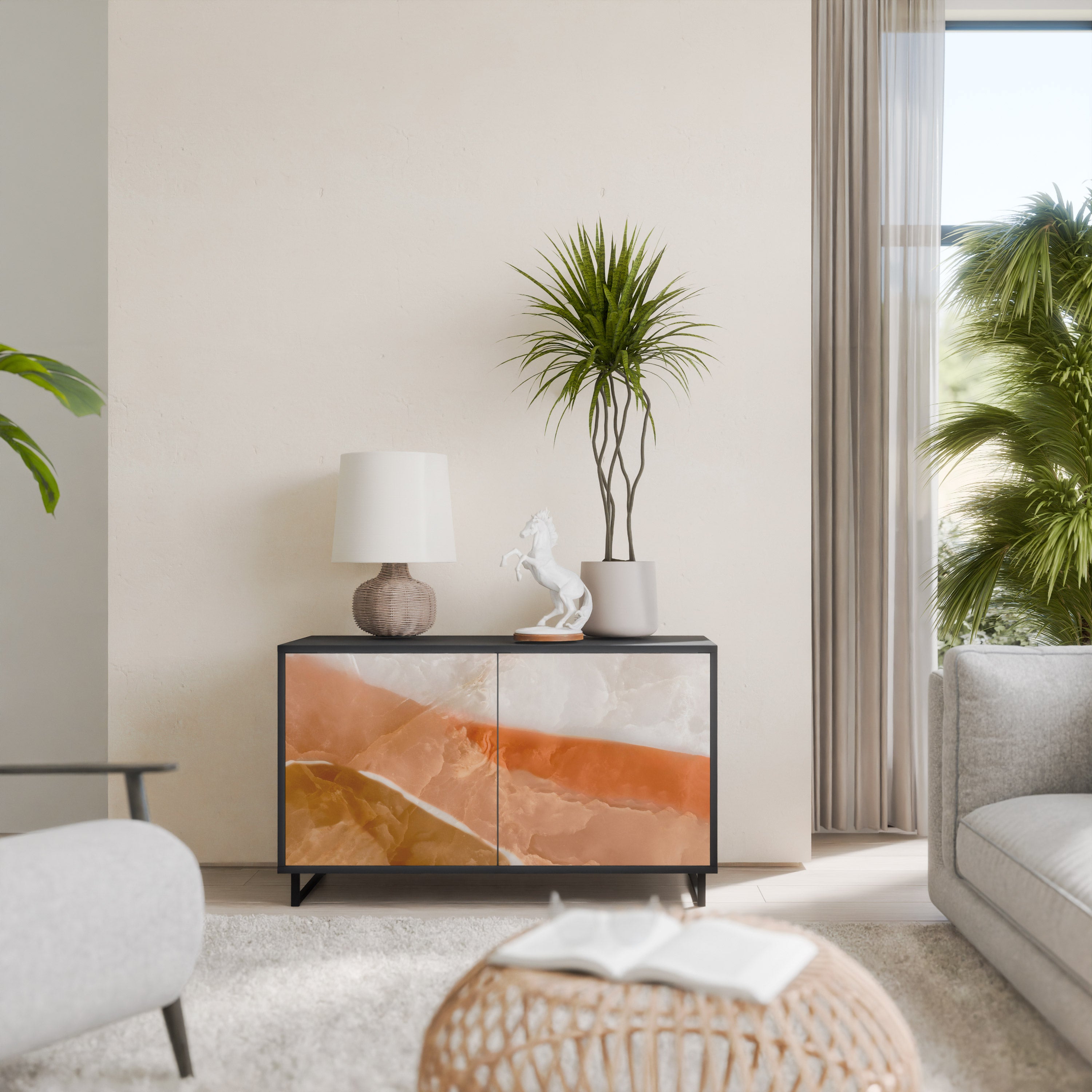 SANDHILLS SPLENDOR 2-dörrars skänk i svart finish