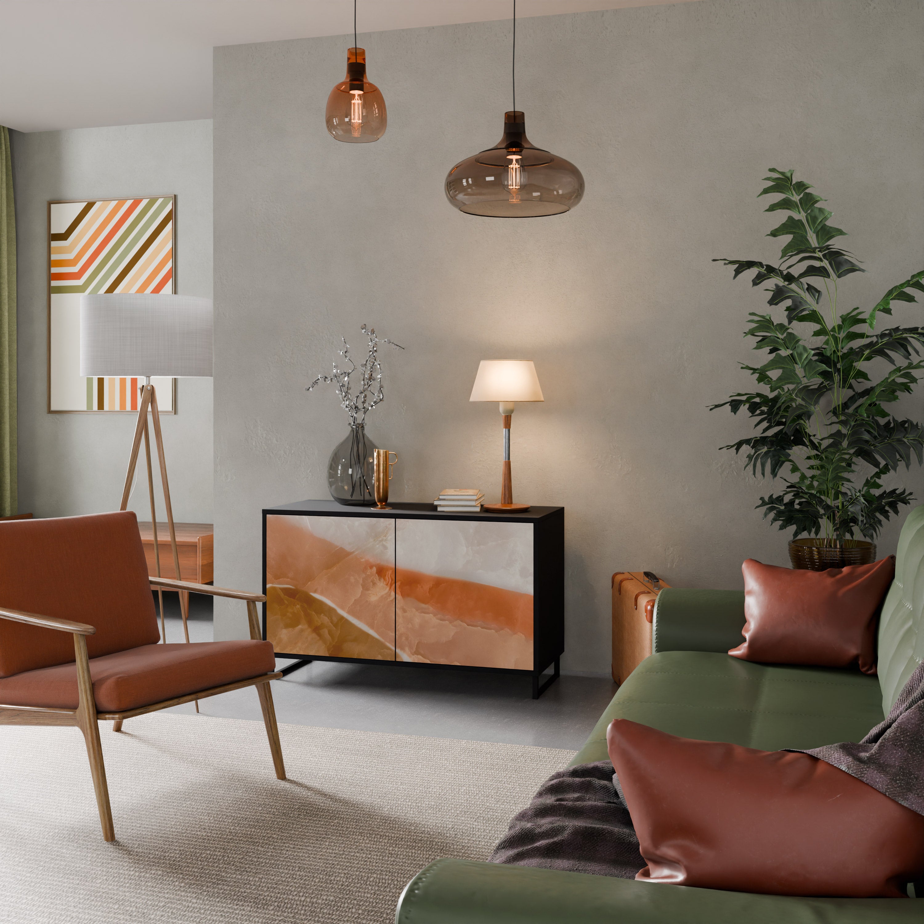 SANDHILLS SPLENDOR 2-dörrars skänk i svart finish
