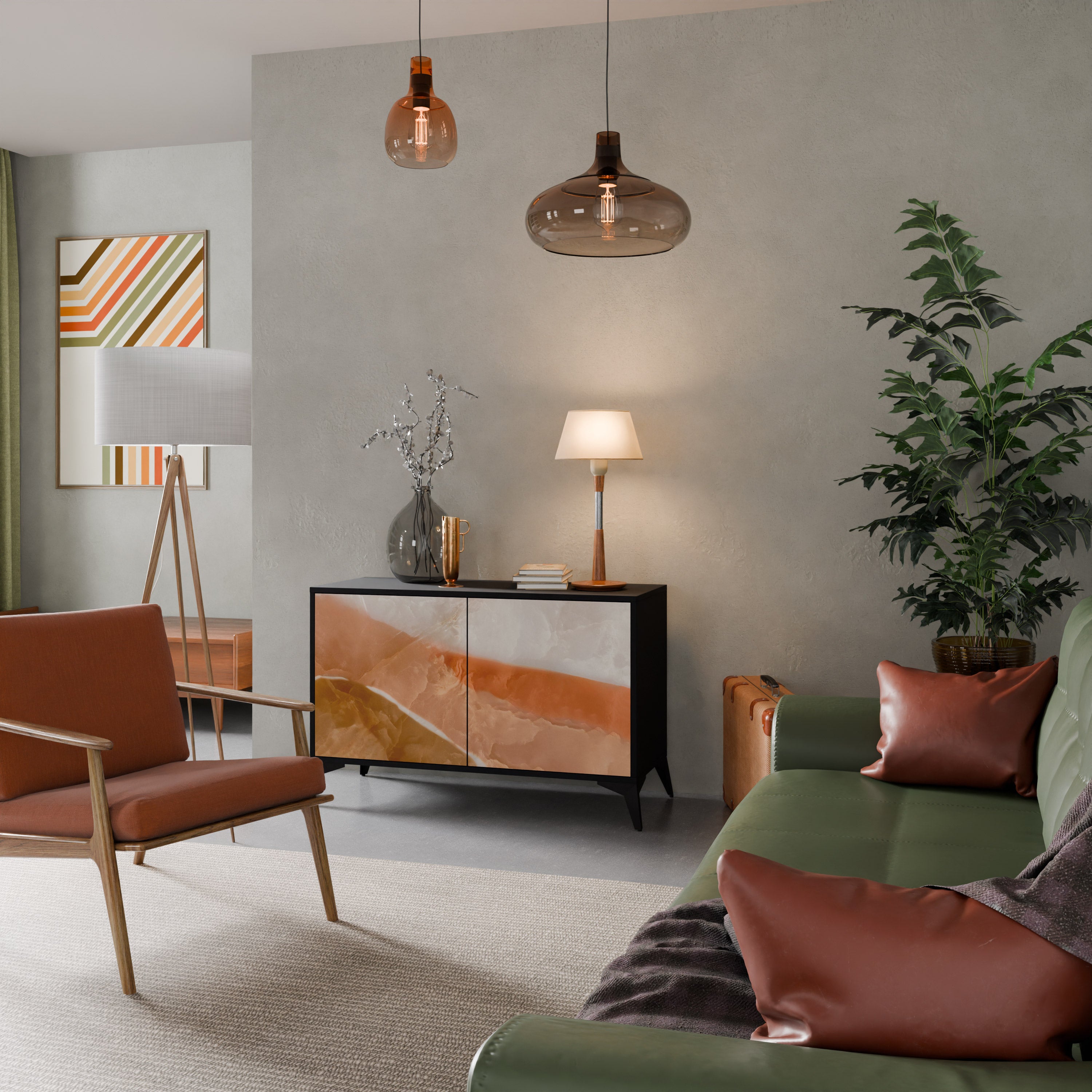 SANDHILLS SPLENDOR 2-dörrars skänk i svart finish