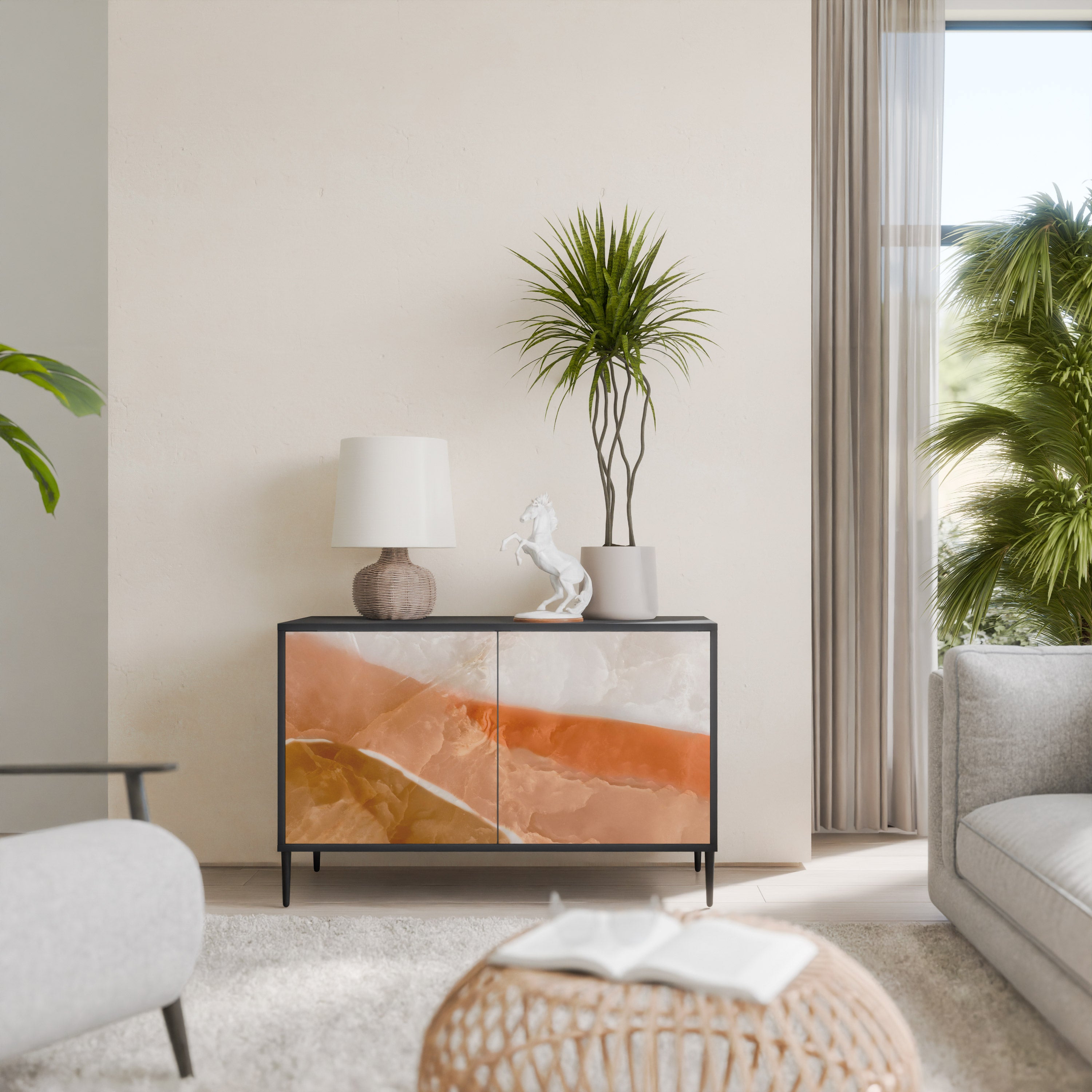 SANDHILLS SPLENDOR 2-dörrars skänk i svart finish