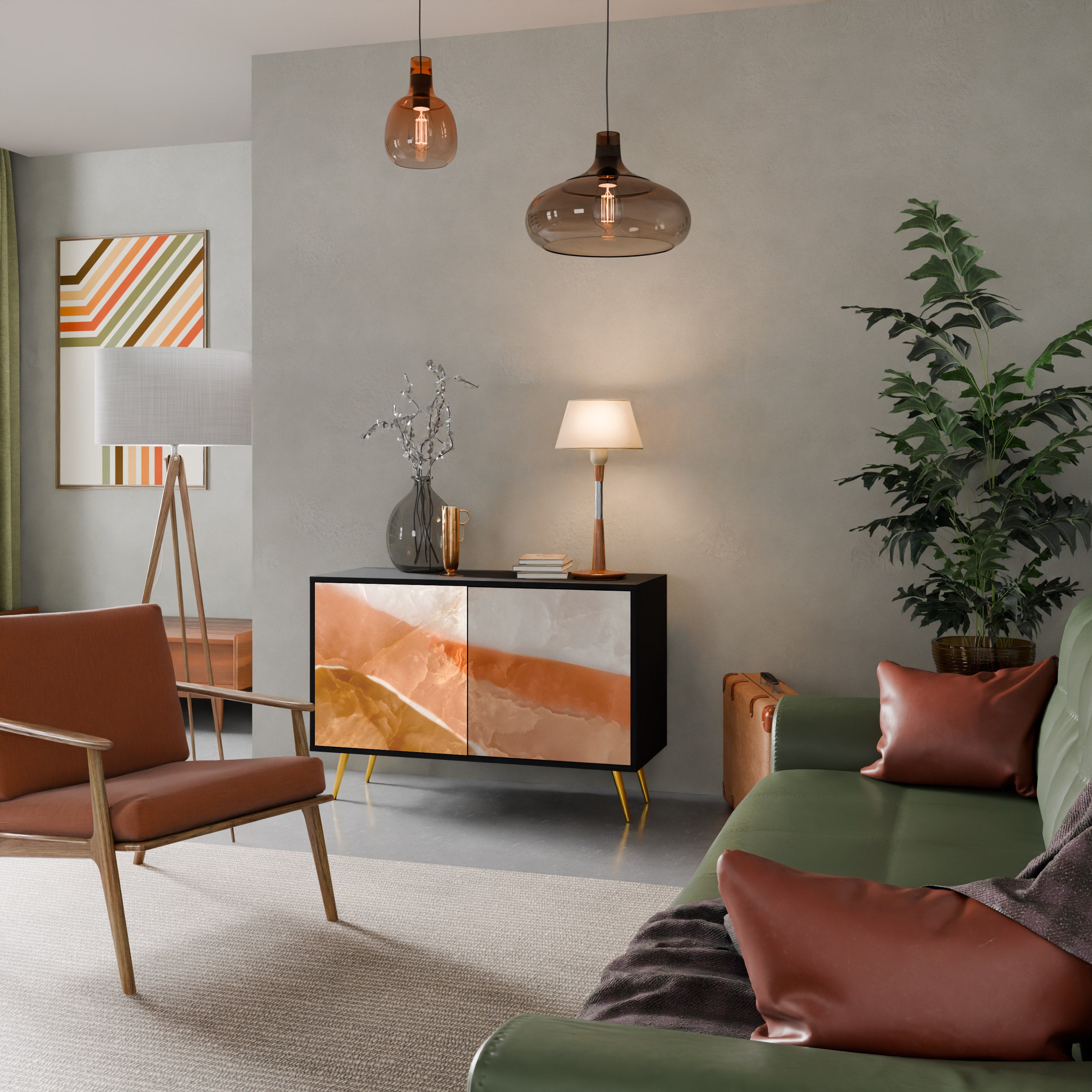 SANDHILLS SPLENDOR 2-dörrars skänk i svart finish
