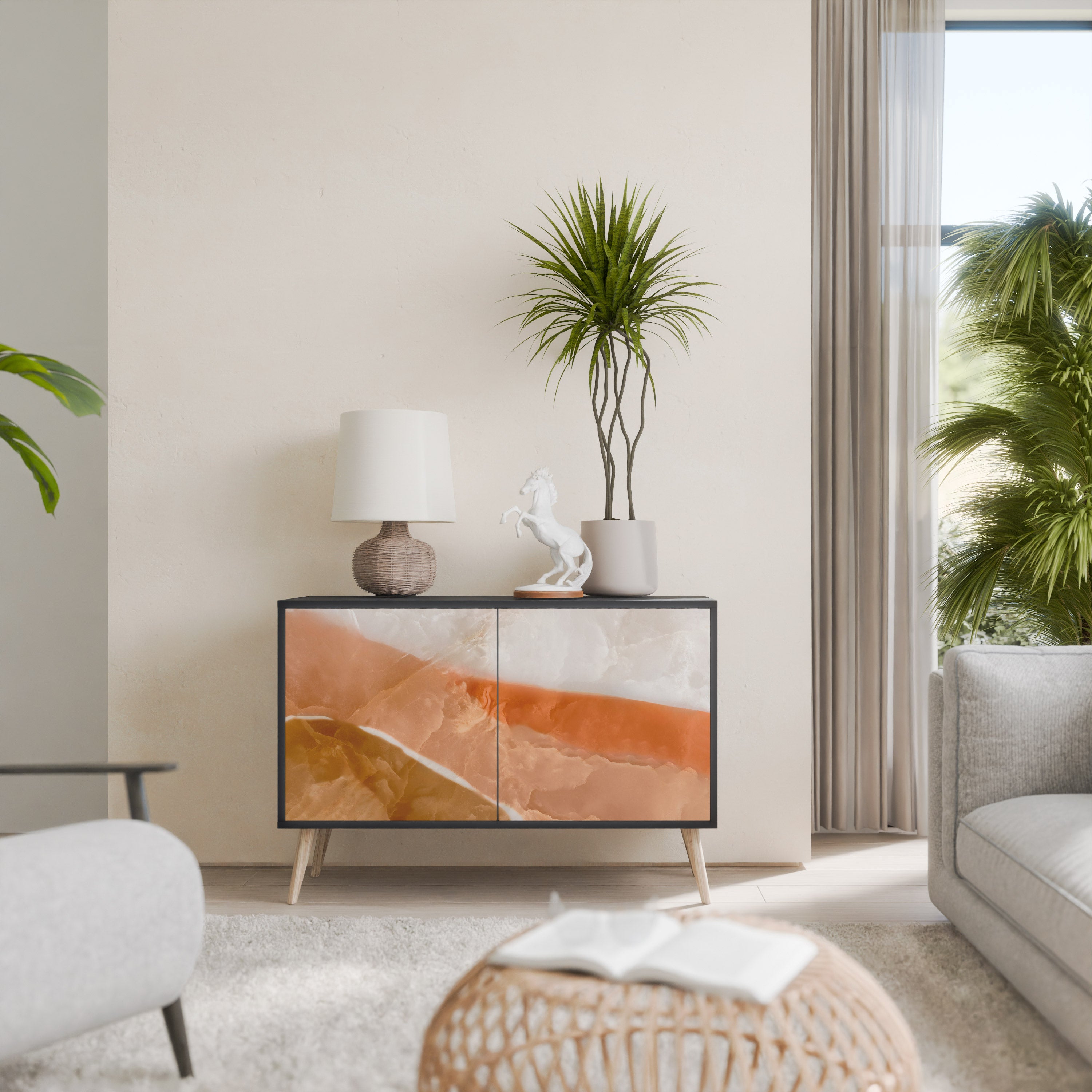 SANDHILLS SPLENDOR 2-dörrars skänk i svart finish