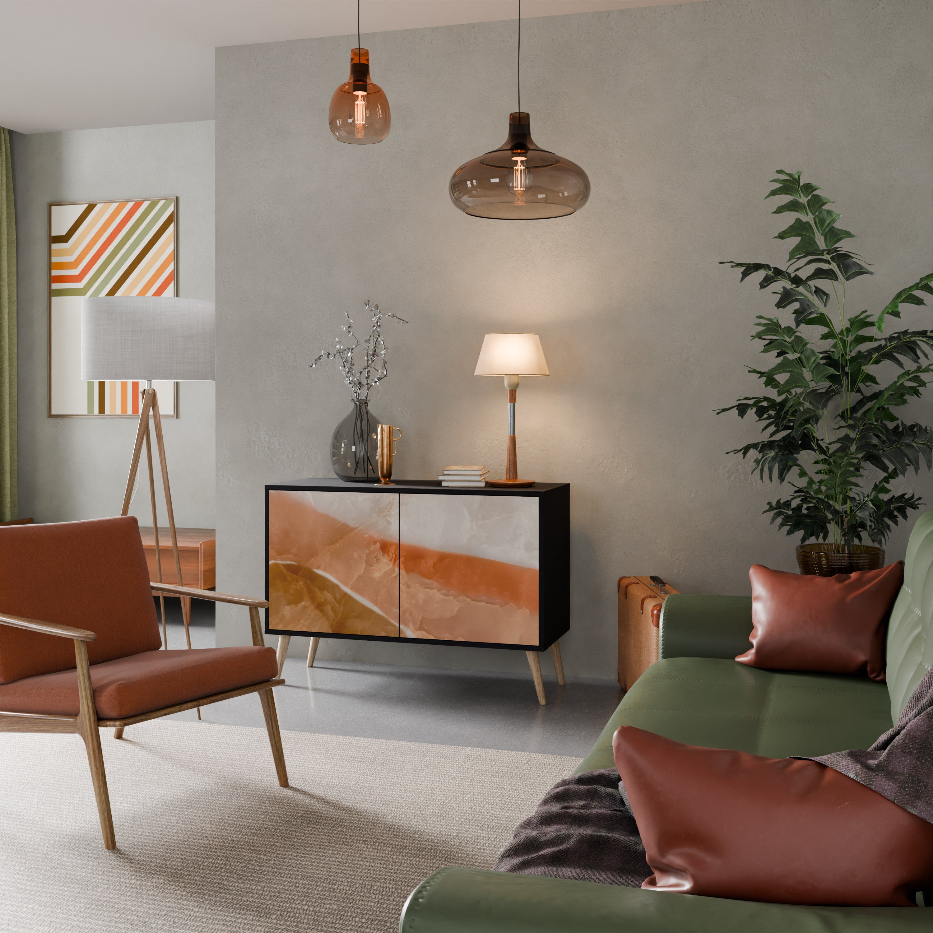 SANDHILLS SPLENDOR 2-dörrars skänk i svart finish