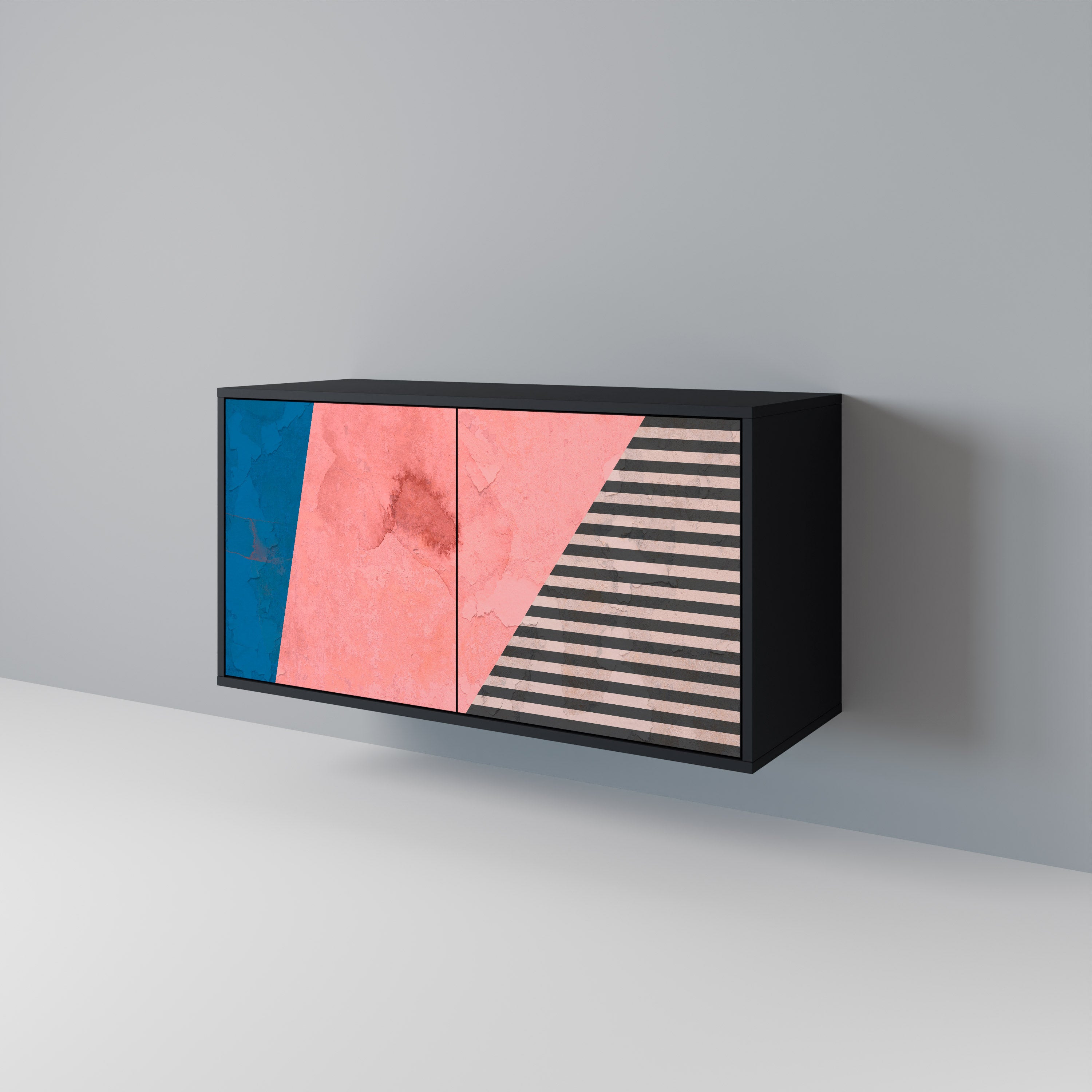 GLAMOROUS STRIPE Skänk med två dörrar