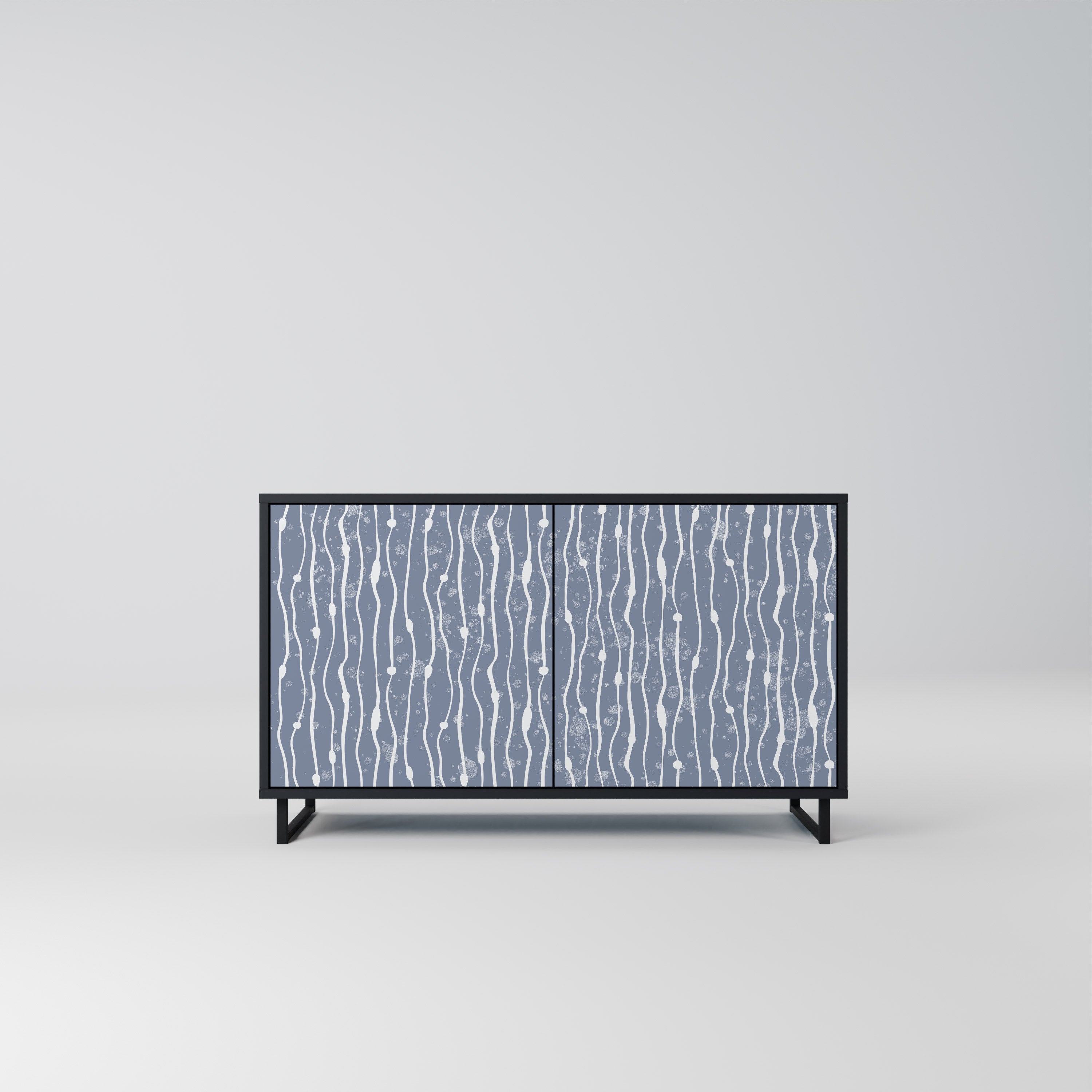 GRAPHITE RAIN 2-dörrars skänk i svart finish
