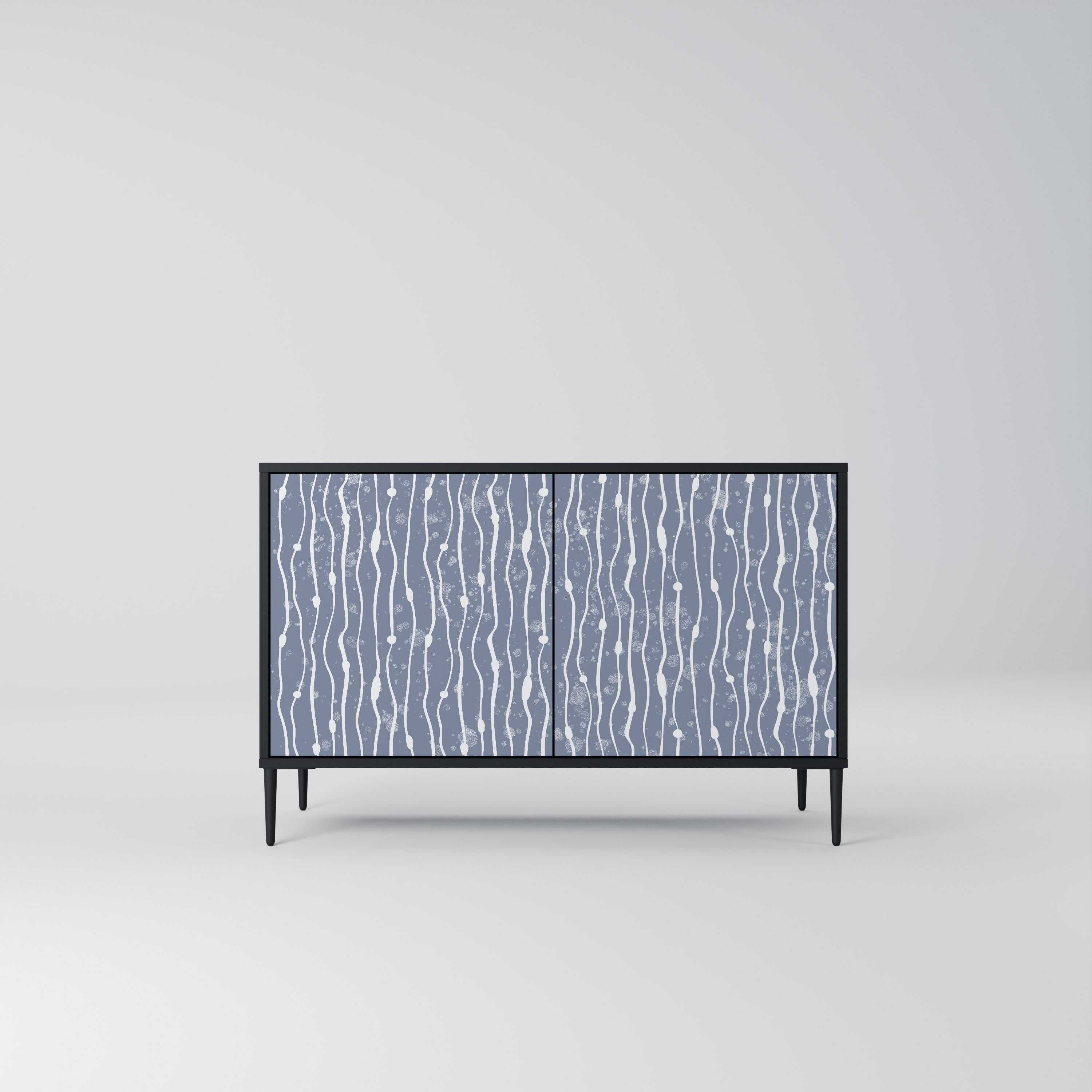 GRAPHITE RAIN 2-dörrars skänk i svart finish