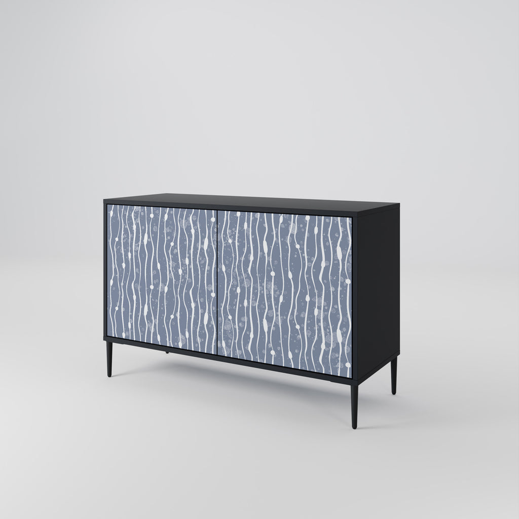 GRAPHITE RAIN 2-dörrars skänk i svart finish