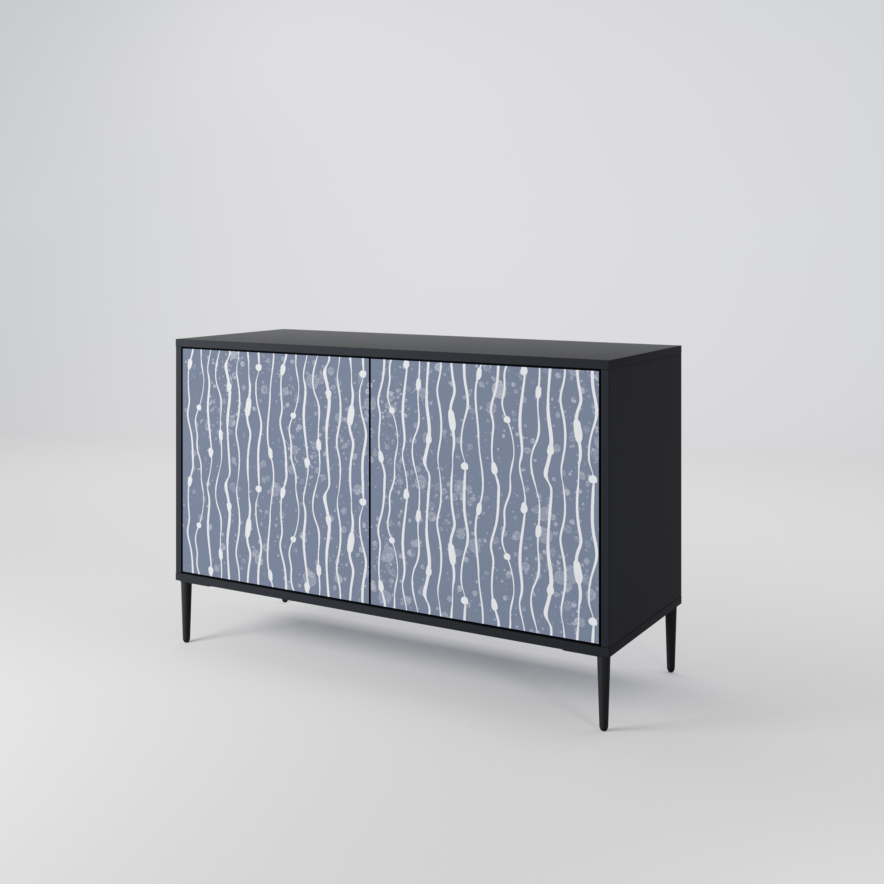 GRAPHITE RAIN 2-dörrars skänk i svart finish