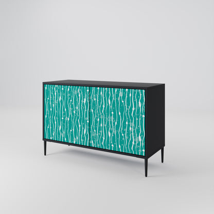 TURQUOISE RAIN 2-Door Sideboard in Black Finish