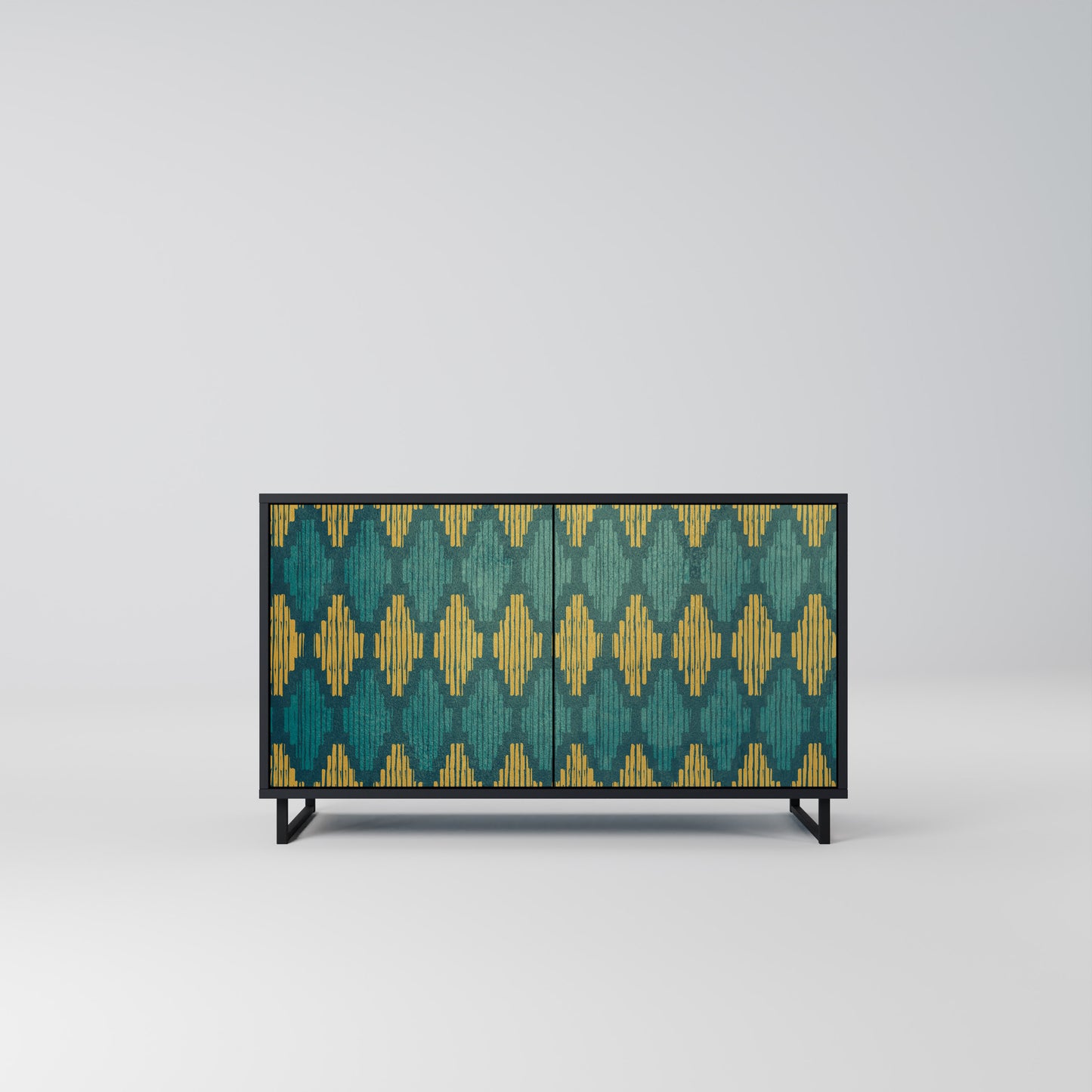 POLYGONS 2-Door Sideboard in Black Finish