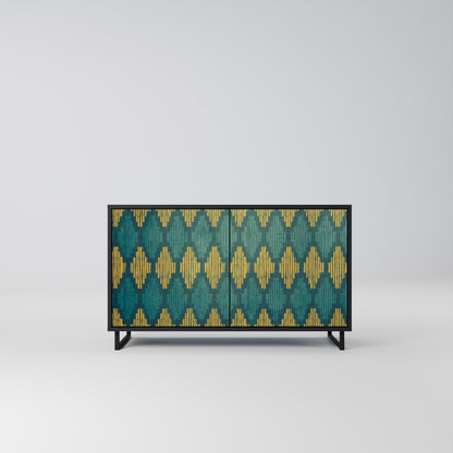 POLYGONS 2-Door Sideboard in Black Finish