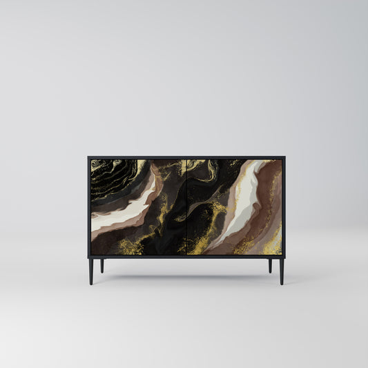 GOLD DUST 2-Door Sideboard in Black Finish
