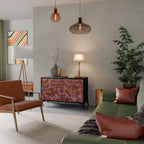 PAINTED SQUARES Skänk med två dörrar