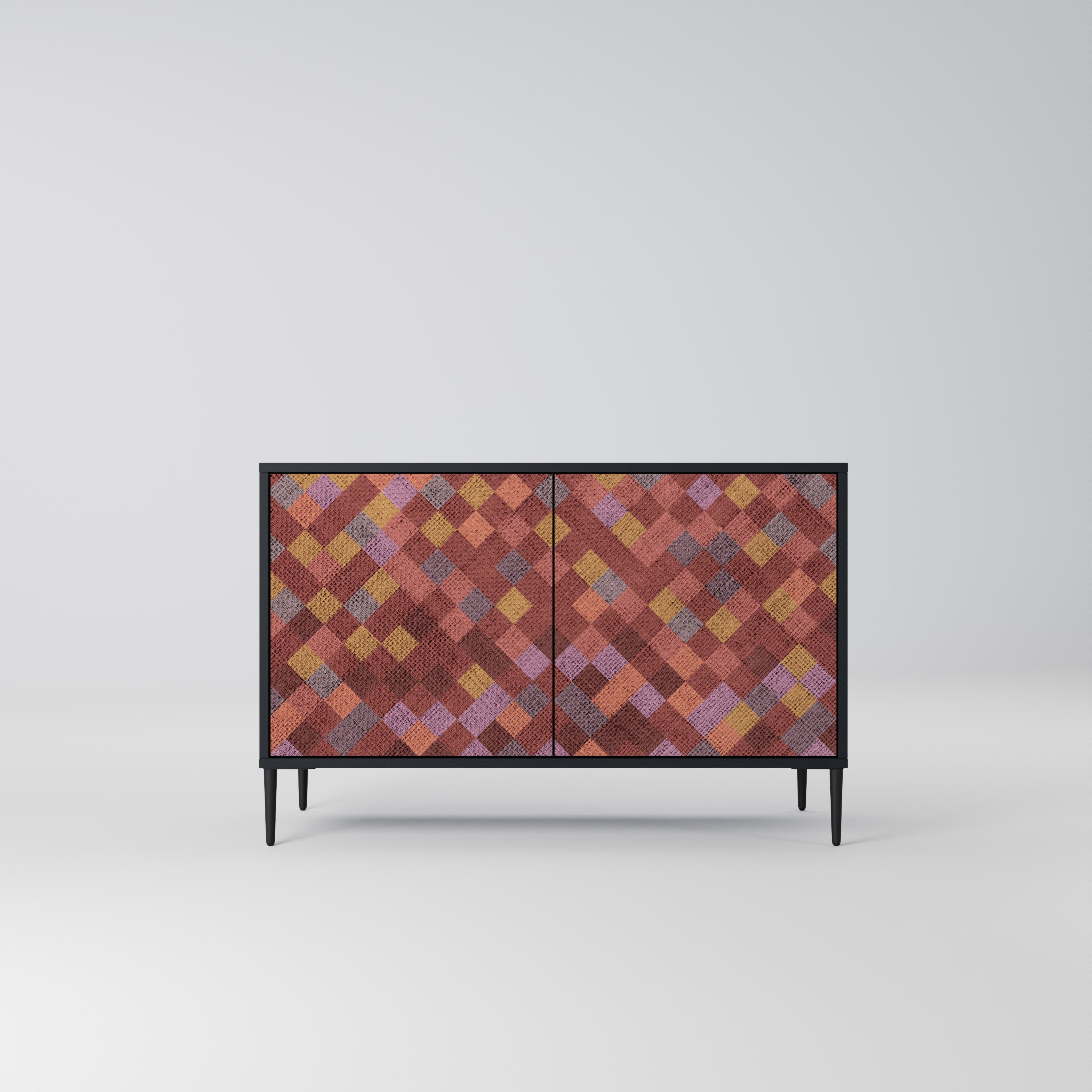 PAINTED SQUARES 2-dörrars skänk i svart finish