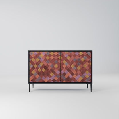 PAINTED SQUARES 2-Door Sideboard in Black Finish