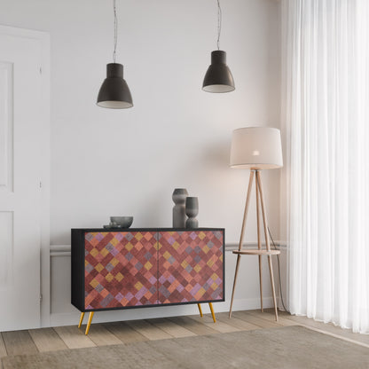 PAINTED SQUARES 2-Door Sideboard in Black Finish