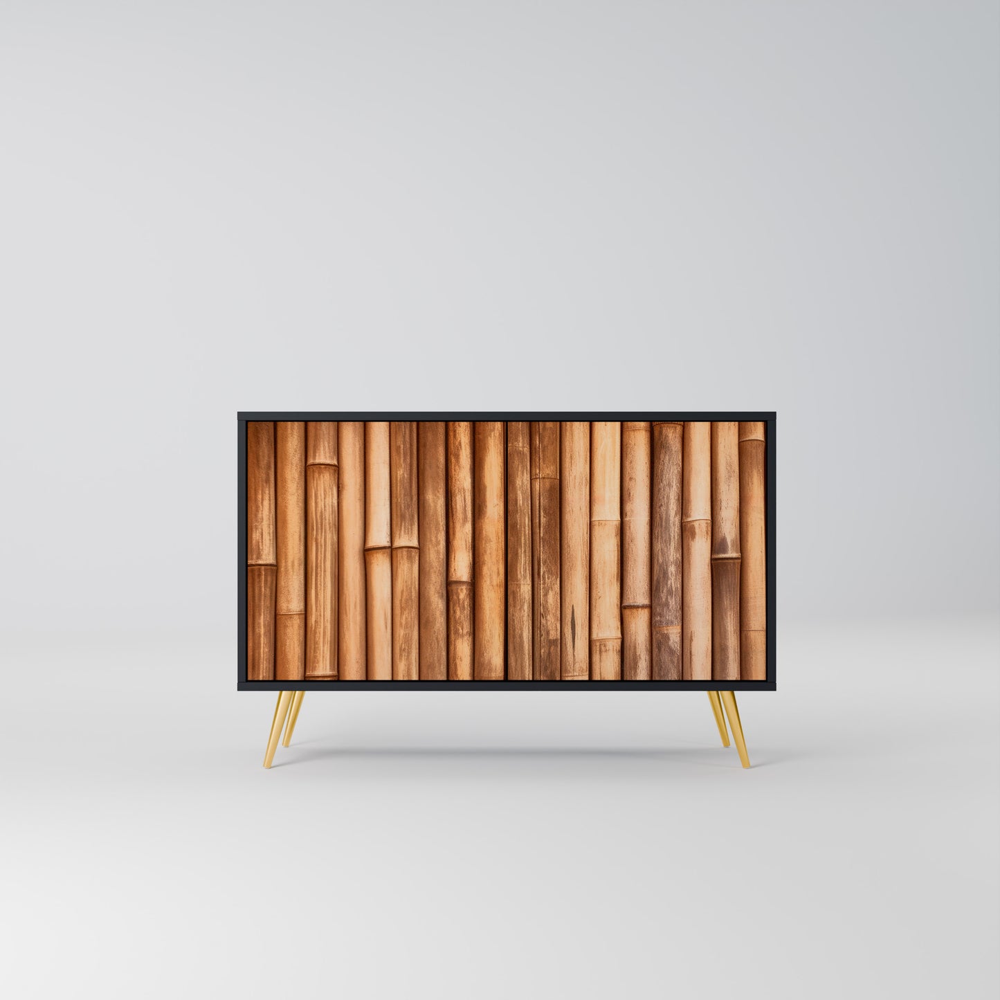 NATURAL WOOD 2-Door Sideboard in Black Finish