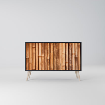 NATURAL WOOD 2-Door Sideboard in Black Finish