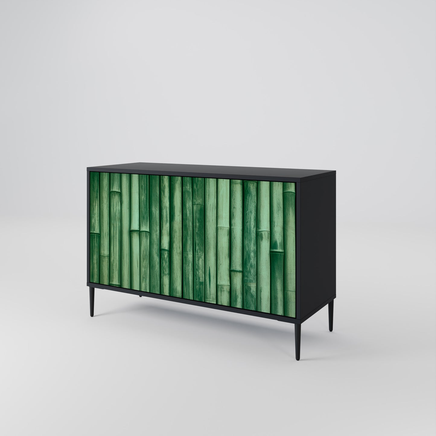 NATURAL GREEN 2-Door Sideboard in Black Finish